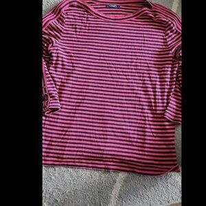 Womens Size Large Striped 3/4 Sleeve Shirt. Chaps Brand